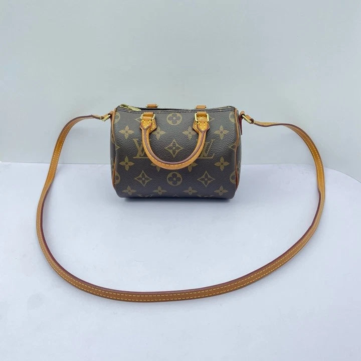 Louis Vuitton Canvas Speedy Nano Crossbody Handbag For Women