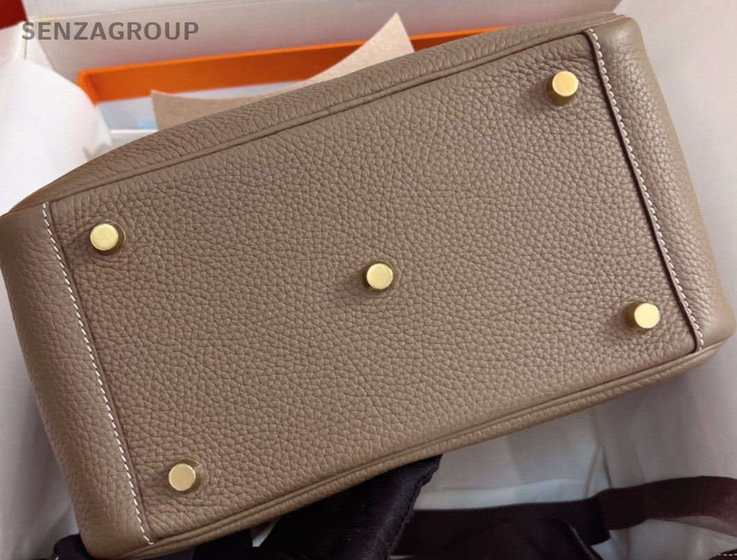 Hermes Lindy26 Shoulder Bag Gray Silver Used Women Classic Designer