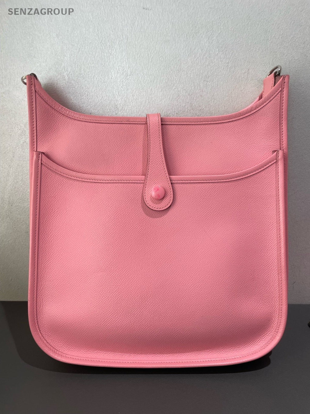 HERMES Evelyne 2Way Shoulder Bag Crossbody Pink Silver Women Classic