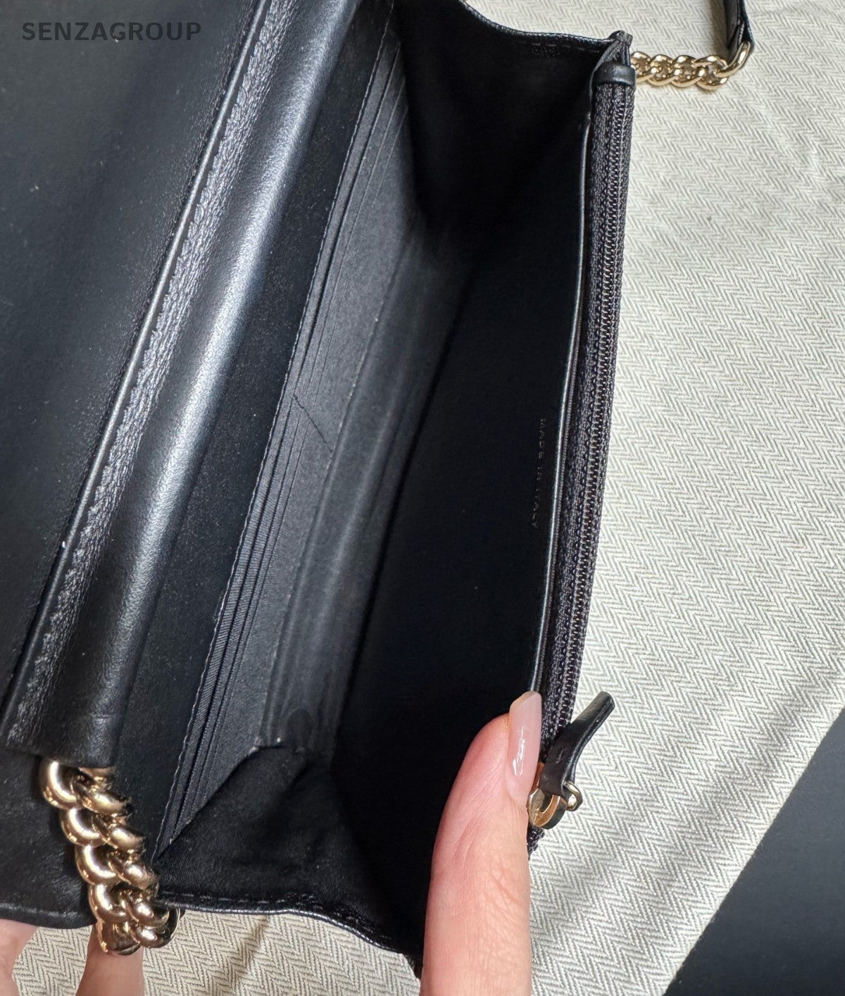 Chanel Leboy WOC Calfskin Chain Shoulder Bag Crossbody Black Gold Women Classic