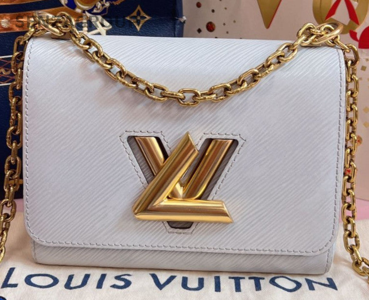Louis Vuitton Twist PM Epi Chain Shoulder Bag White Gold Used Women Classic