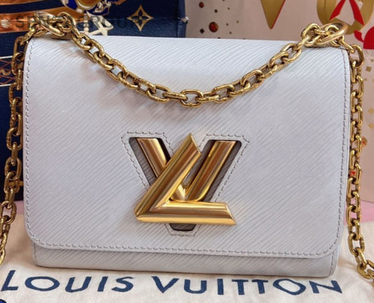 Louis Vuitton Twist PM Epi Chain Shoulder Bag White Gold Used Women Classic