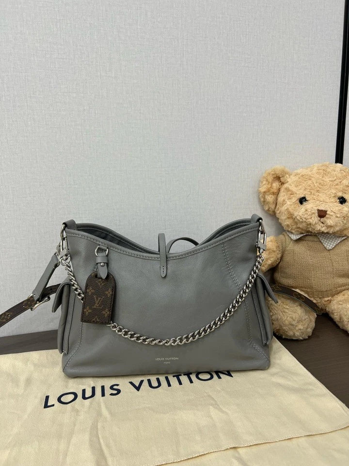 Louis Vuitton Gray Small Carry All Cargo Tote Bag For Women
