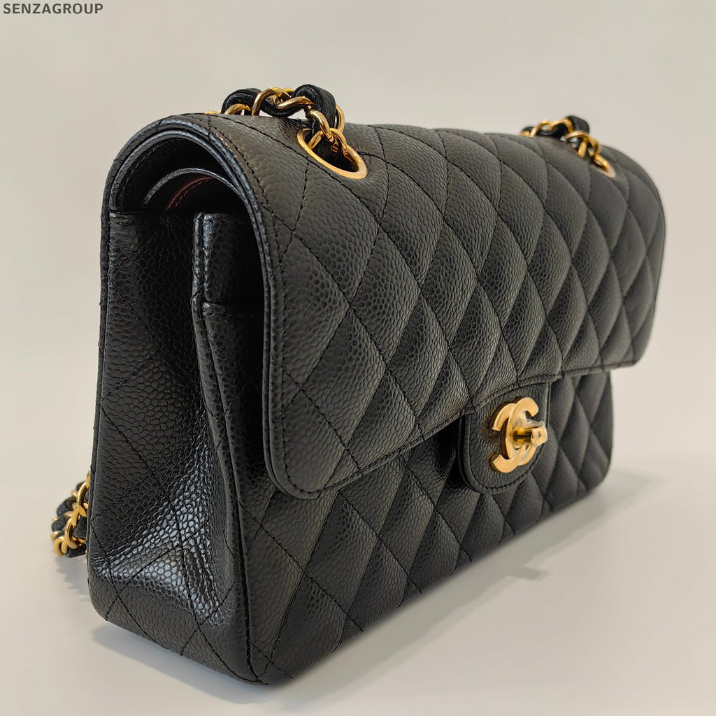Chanel Classic Flap Black Caviar Small Chain Shoulder Crossbody Bag