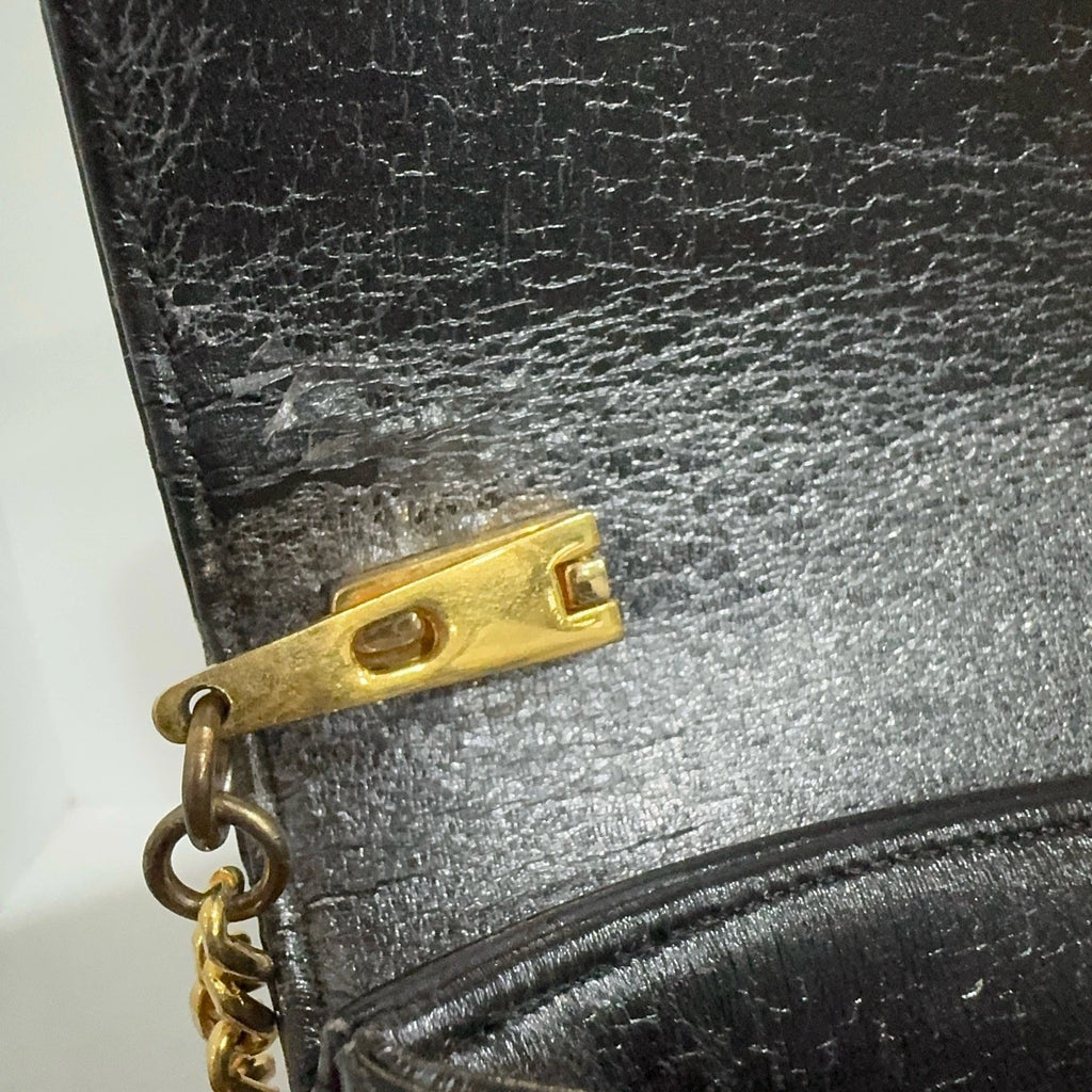 Dior Black Big Logo Calfskin Envelope Shoulder Crossbody Bag for Women