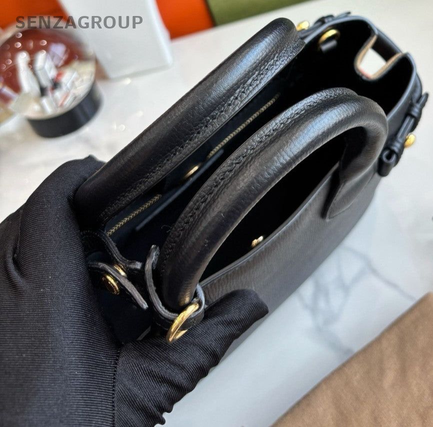 Burberry Banner Top Handle bag Black gold Almost Brand NEW 2WAY Crossbody