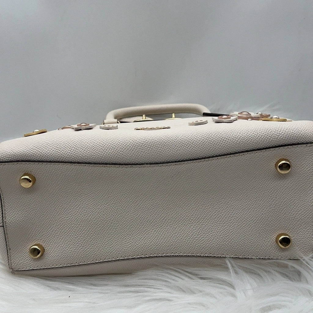 Coach Blare Women White Leather Rivet Patchwork Shoulder Handbag Crossbody Bag
