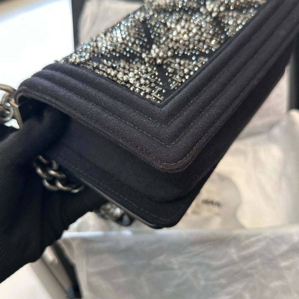 Chanel Leboy PM Chain Shoulder Crossbody Black Silver Women Classic