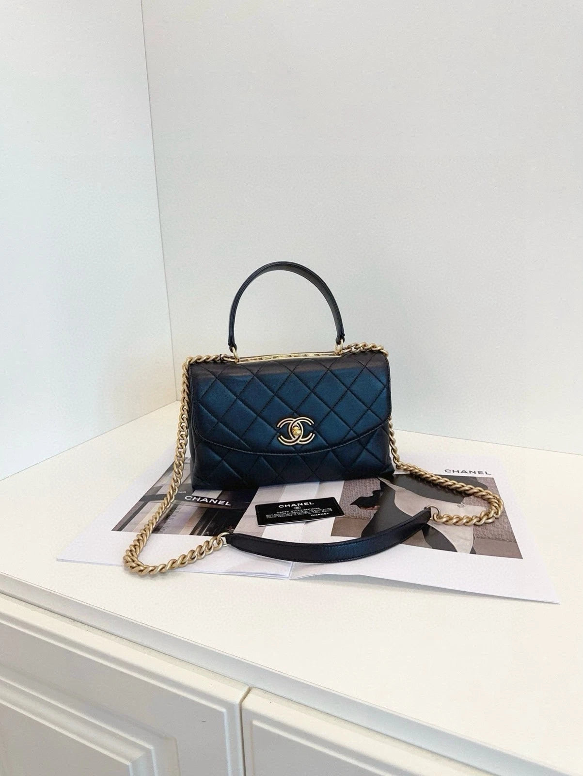 CHANEL Trendy CC Black Top Handle Crossbody For Women