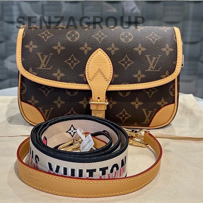 Louis Vuitton Diane Monogram Shoulder Crossbody Bag Brown Gold Buckle