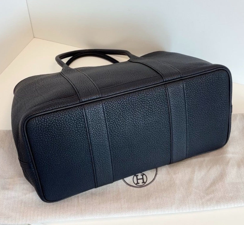 Hermes Garden Party36 Top Handle Bag Black Silver Unisex Adults Classic Fashion