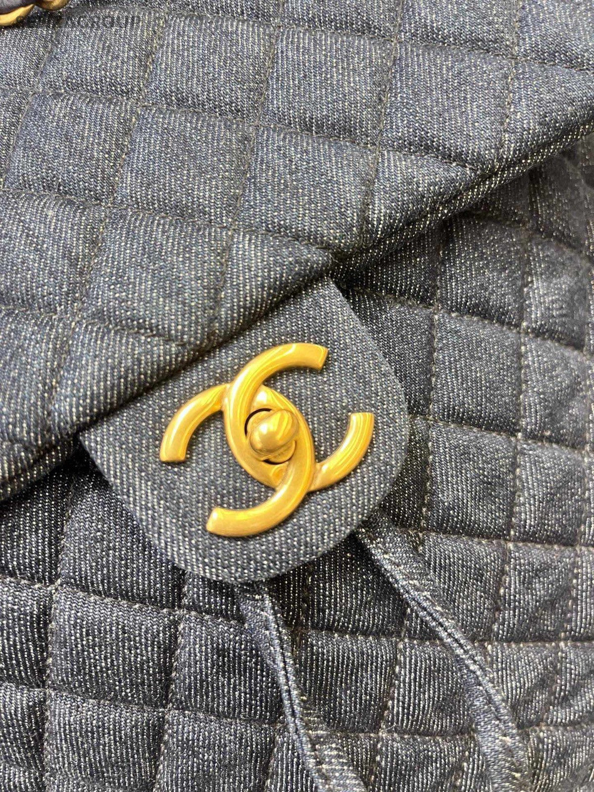 Chanel Denim Salzburg Backpack Blue Gold Women Classic Fashion Diamond