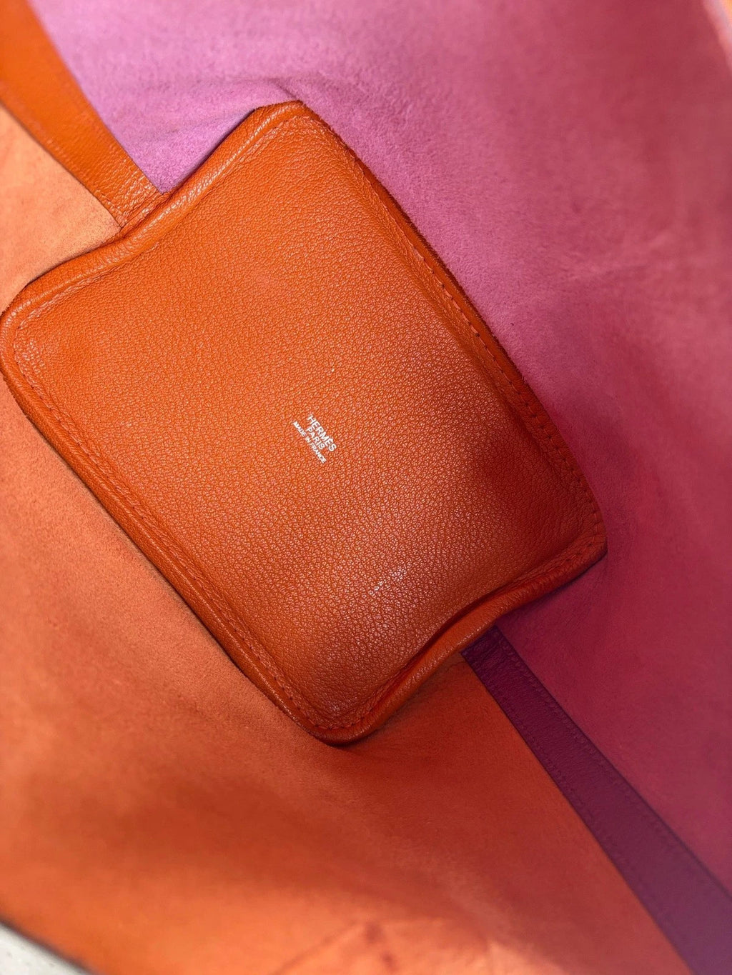 Hermes Picotin18 Top Handle Bag Orange Purple Silver Women Classic