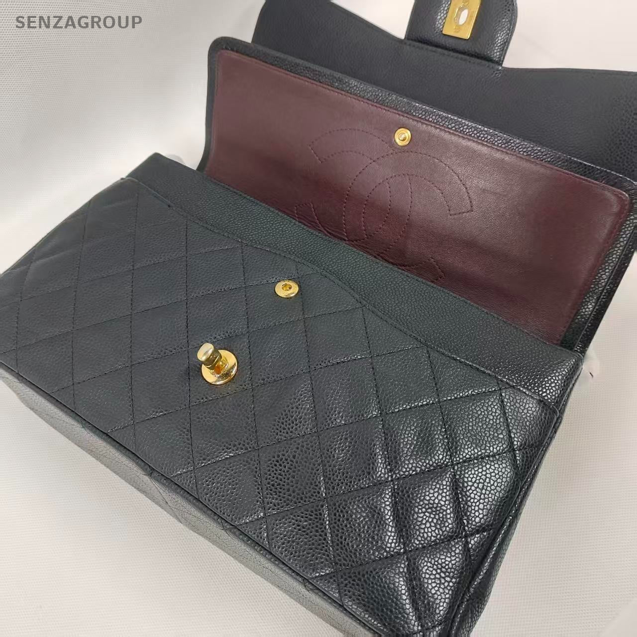 SJ0001 CHANEL CF classic double flap jumbo size golden hardware KY02382