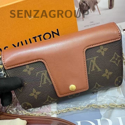 LV Monogram Lockme Ever Shoulder Bag Brown Gold Hardware Women's Fashion