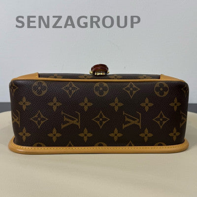Louis Vuitton Diane Monogram Shoulder Crossbody Bag Brown Gold Hardware
