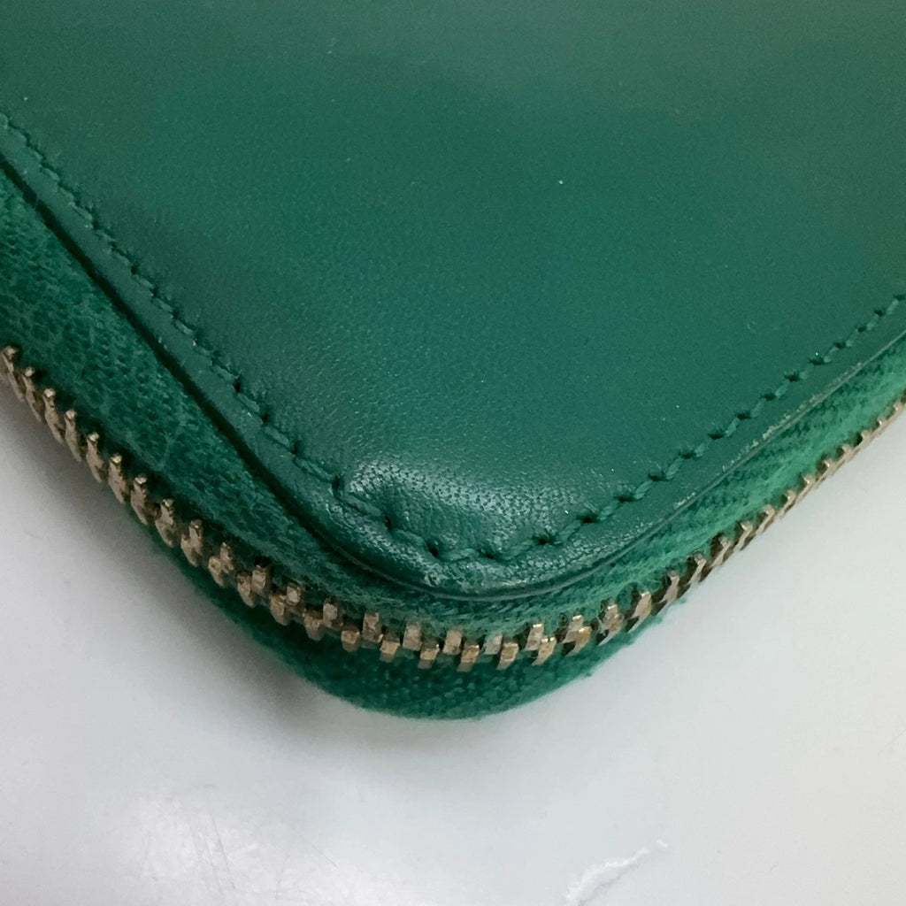 YSL Green Long Leather Multi-slot Wallet For Women