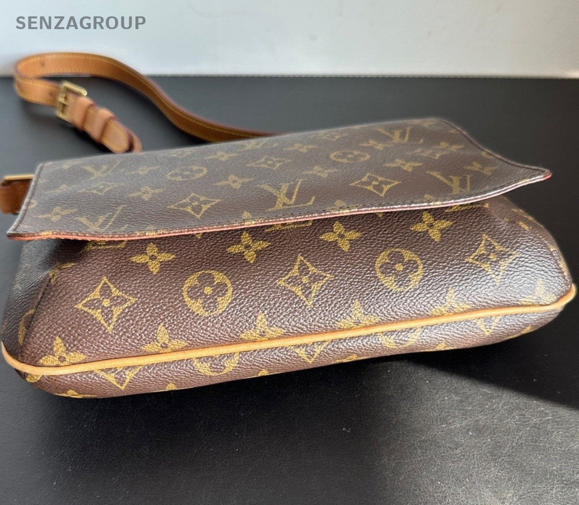 Louis Vuitton Monogram Vintage Shoulder Bag Crossbody Brown Gold Women Classic