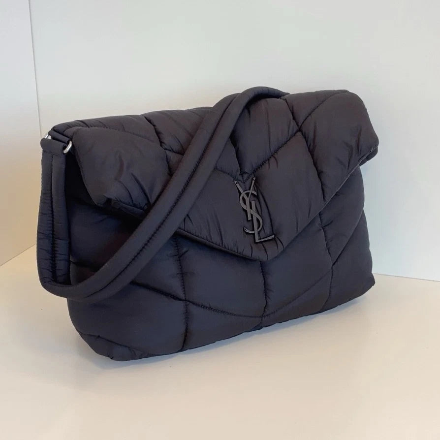 Saint Laurent Puffer Econyl Nylon So Black Shoulder Bag Black Unisex Classic