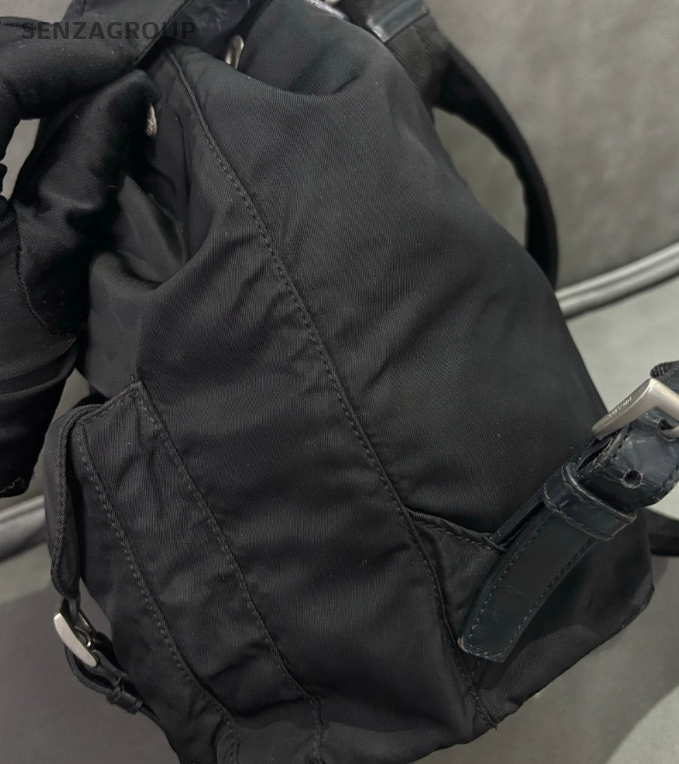 Prada PM Backpack Bag Black Silver Unisex Adults Classic