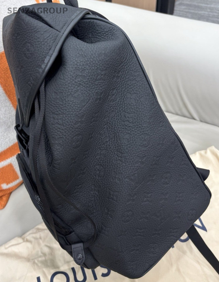 Louis Vuitton Montsouris Calfskin Backpack Black Unisex Adults Classic