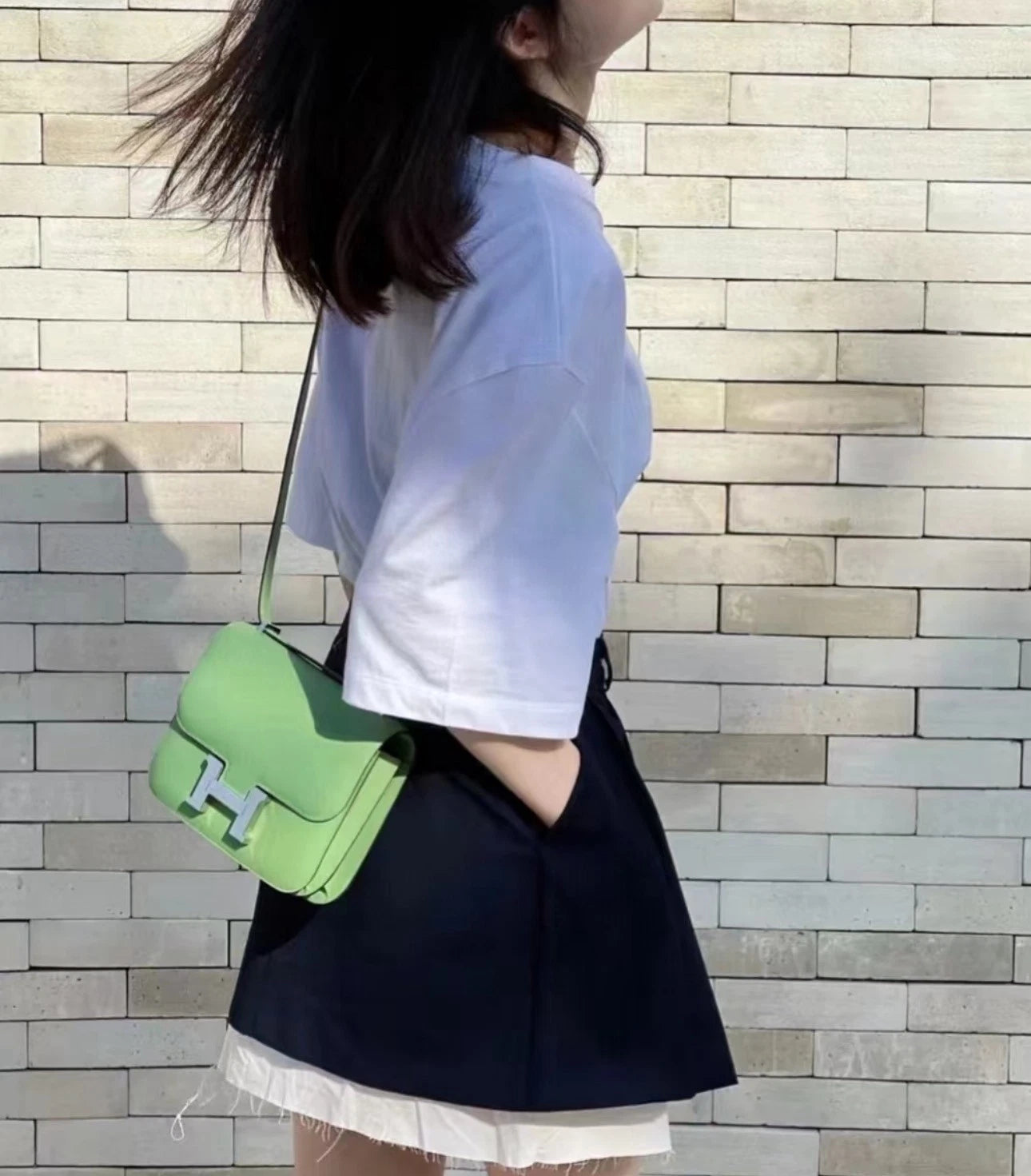 Hermes Constance 19 Green Epsom Leather Crossbody Bag For Women