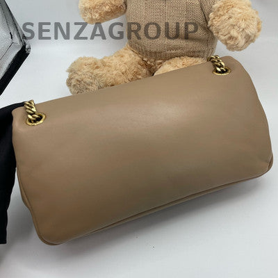 Saint Laurent Beige Gold Chain Shoulder Bag Classic Fashion Women