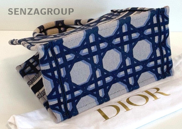 Christian Dior Book Tote PM Wicker check pattern Top Handle bag Women Classic