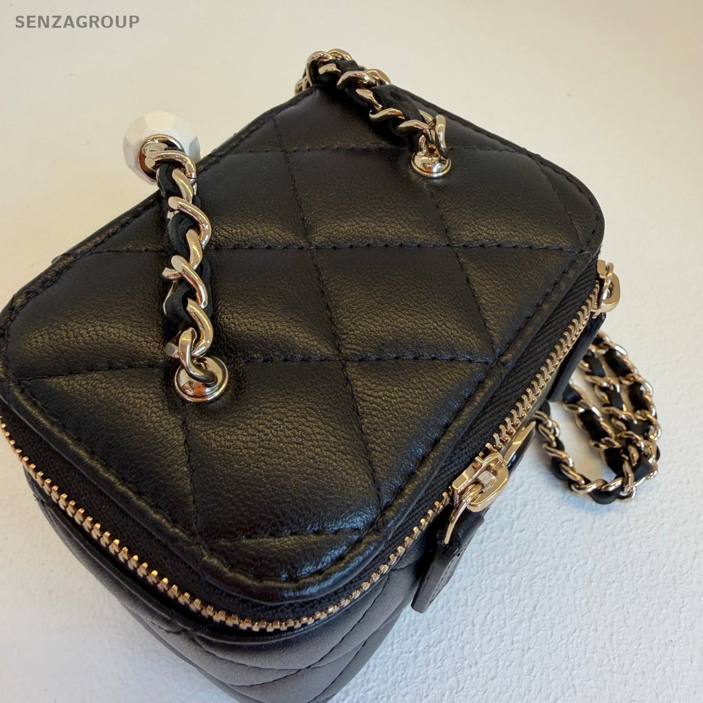 CHANEL 23P Box Love Series Chain Shoulder bag Crossboy Black Gold Women