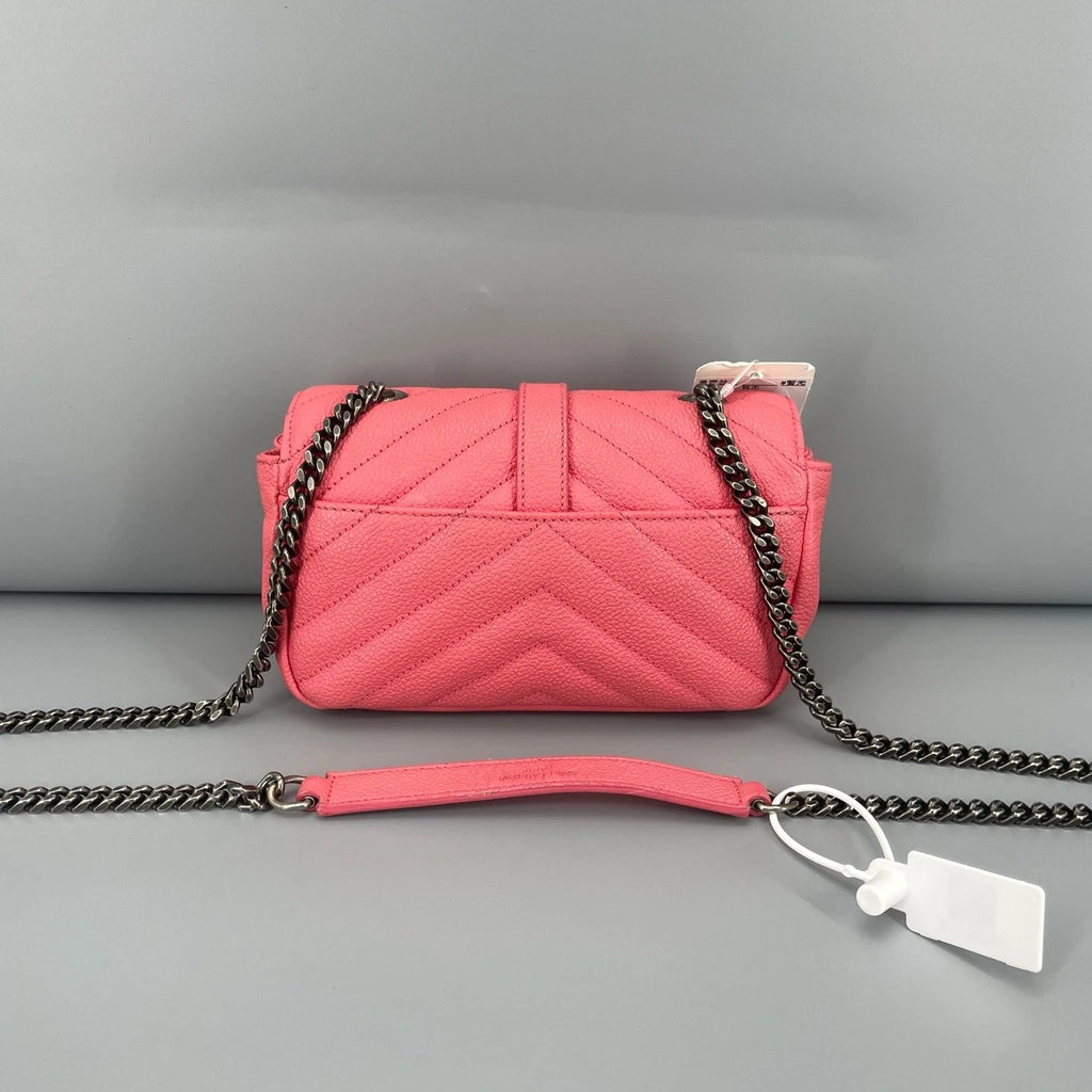 YSL Pink Leather Mini College Crossbody For Women