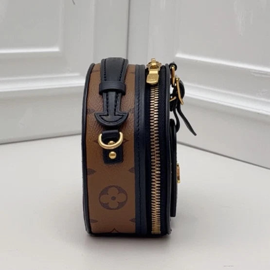 Louis Vuitton Boite Chapeau Mini Round Bag Caramel Monogram Canvas Crossbody GHW