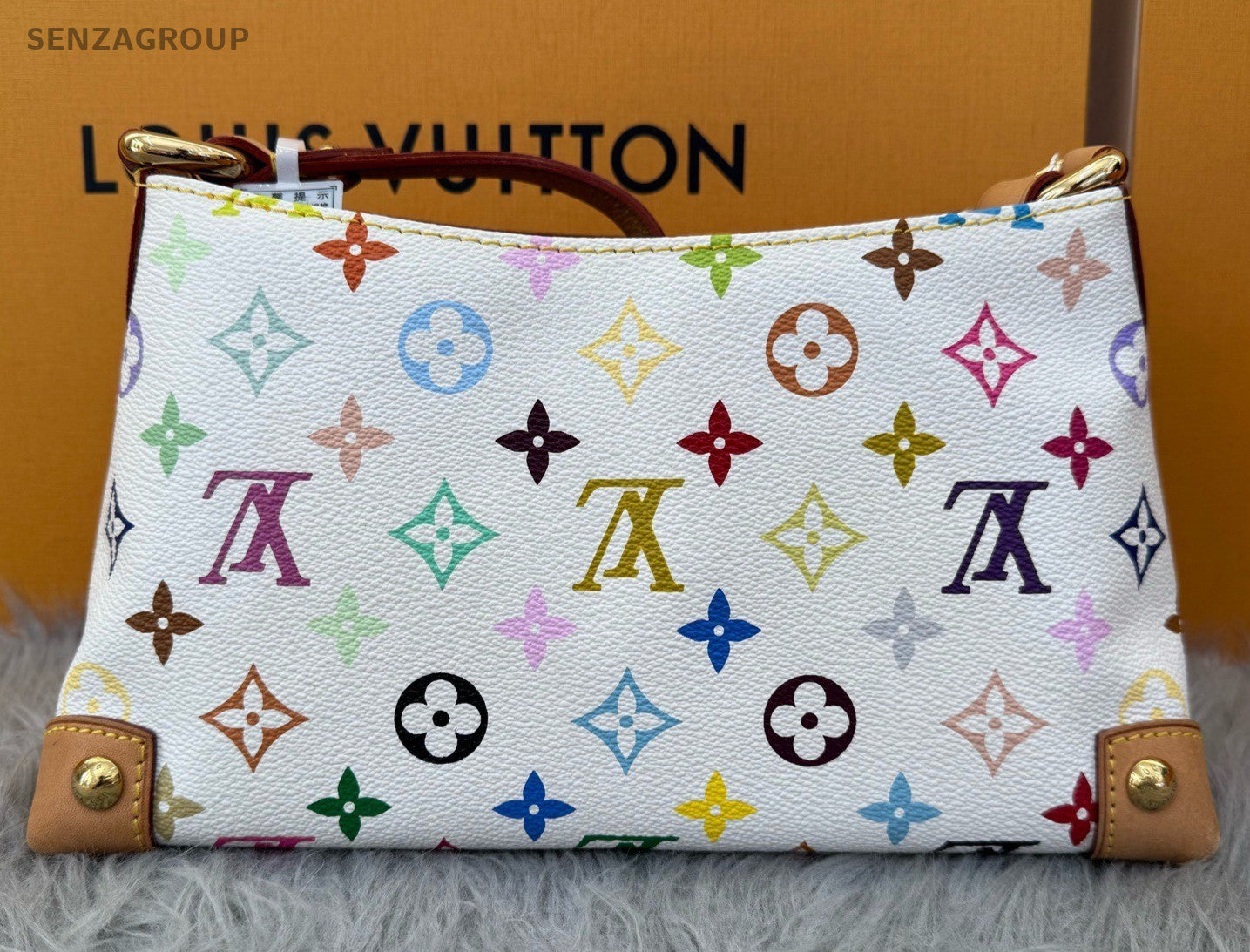Louis Vuitton Monogram Vintage Shoulder Bag White Multicolor Women Classic