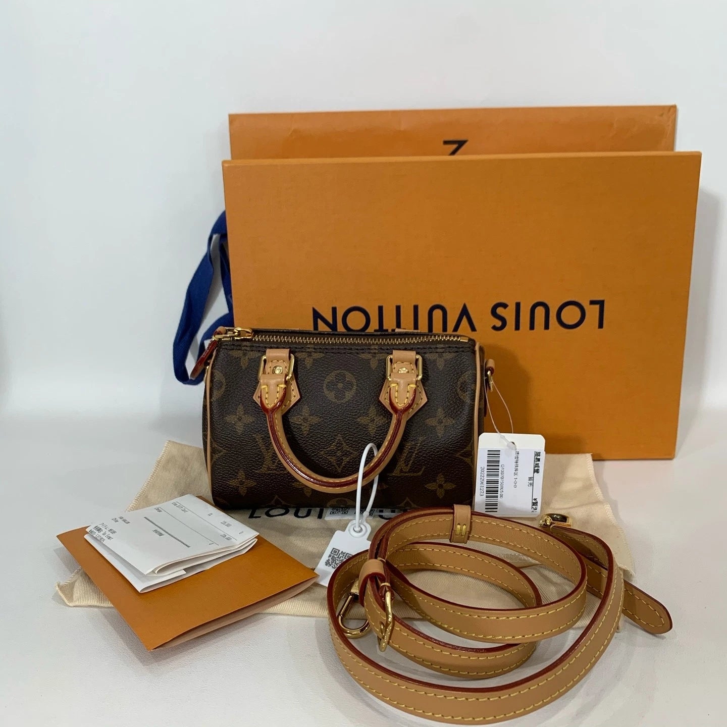 Louis Vuitton Speedy Nano Canvas Shoulder Bag For Women