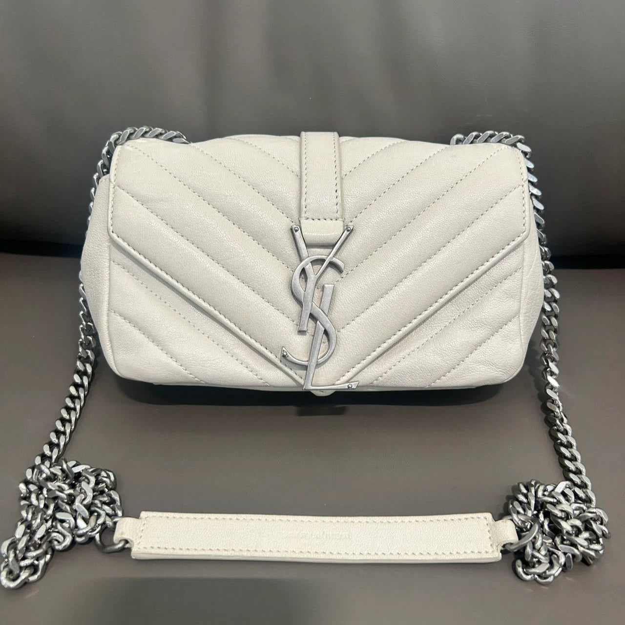 Excellent Saint Laurent Messenger Bag Mini Chain White Shoulder Bag Crossbody