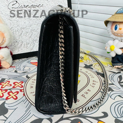Saint Laurent YSL Black Silver Kate Tassel Chain Shoulder Bag Medium