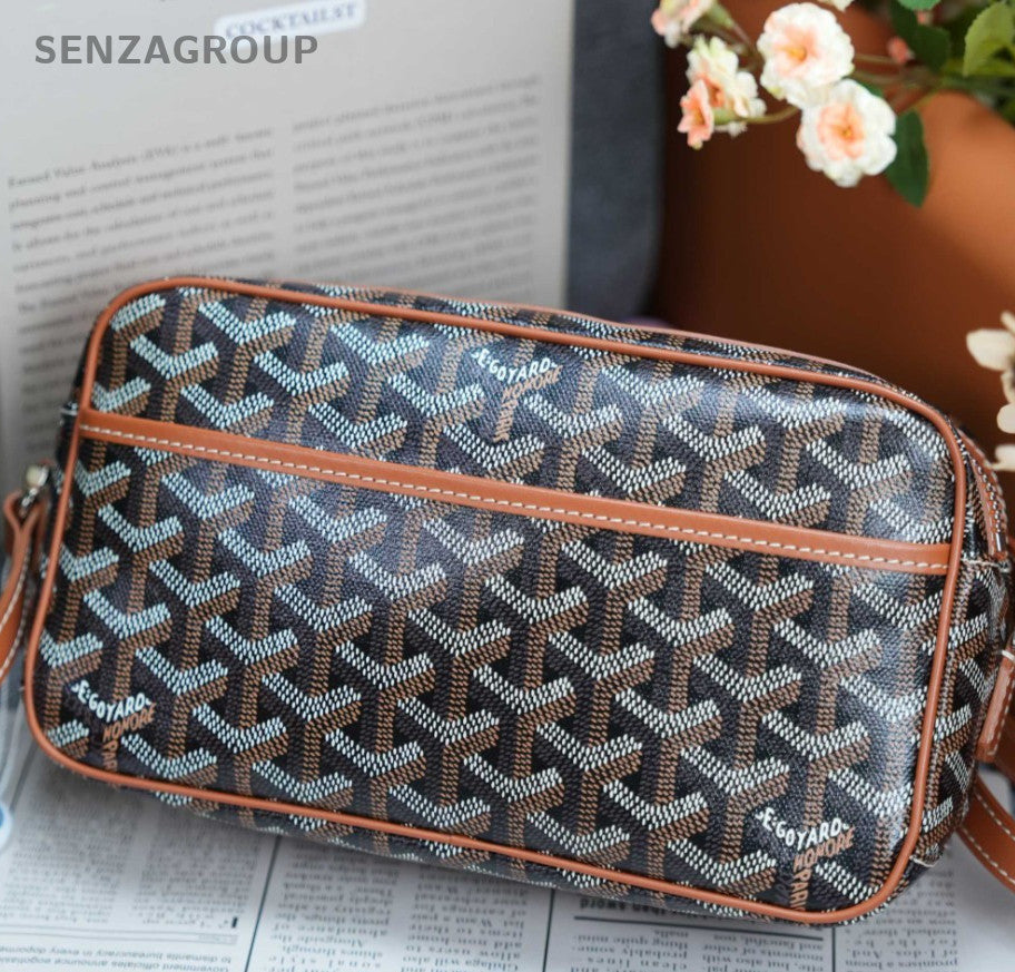 Goyard Monogram Camera Bag 2ways Shoulder Crossbody Bag Women Brown