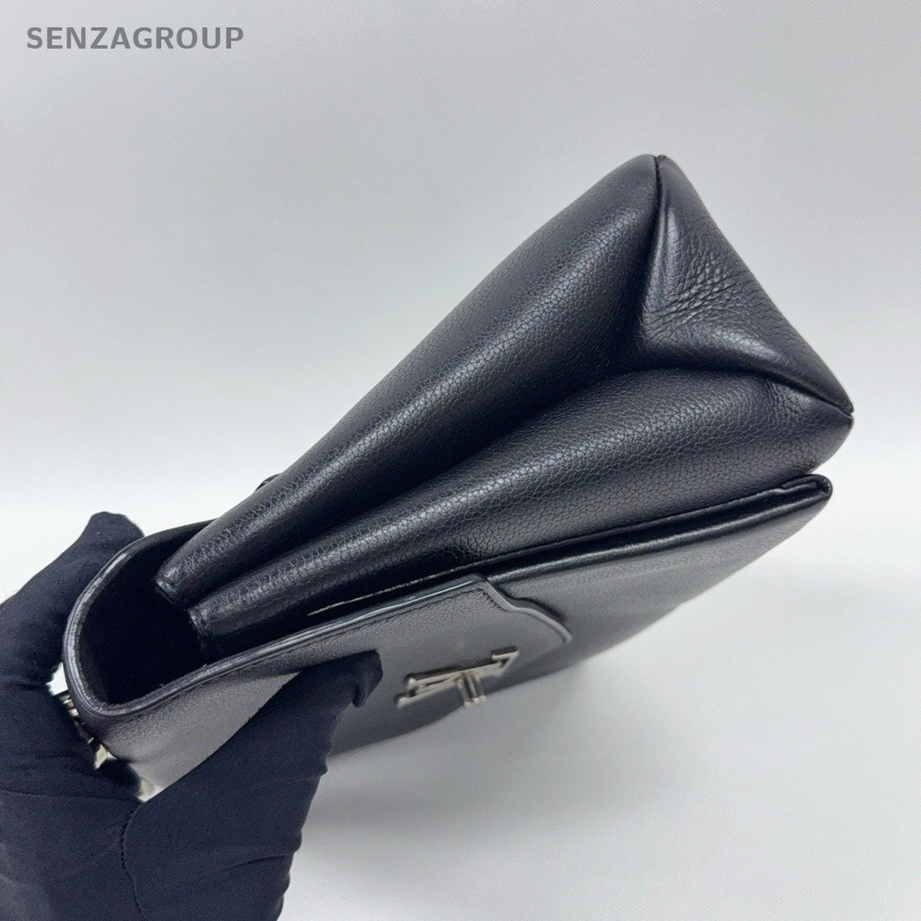 Louis Vuitton Lockme Tote Calfskin Top Handle Shoulder Crossbody Bag Women Black