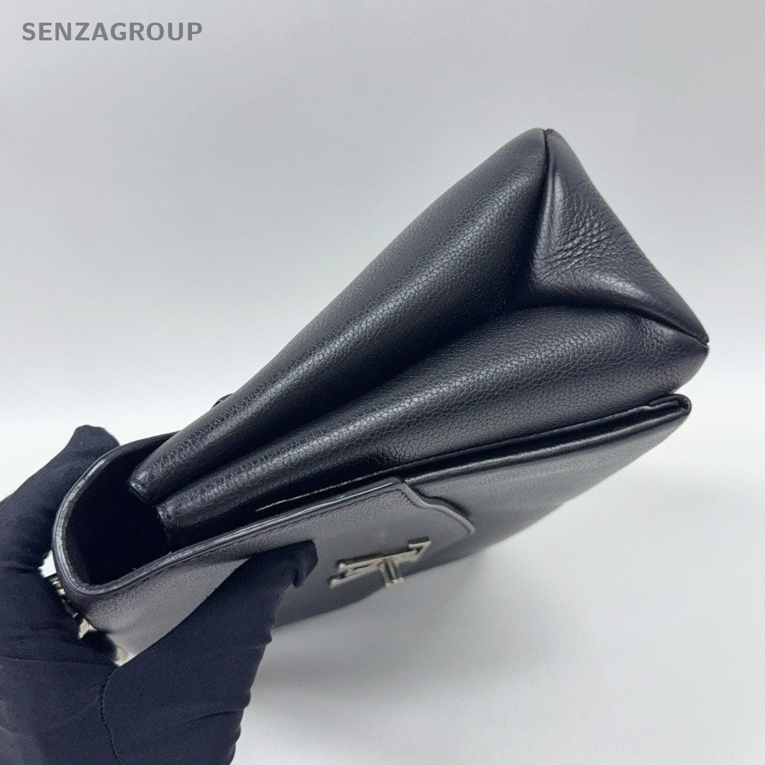 Louis Vuitton Lockme Tote Calfskin Top Handle Shoulder Crossbody Bag Women Black