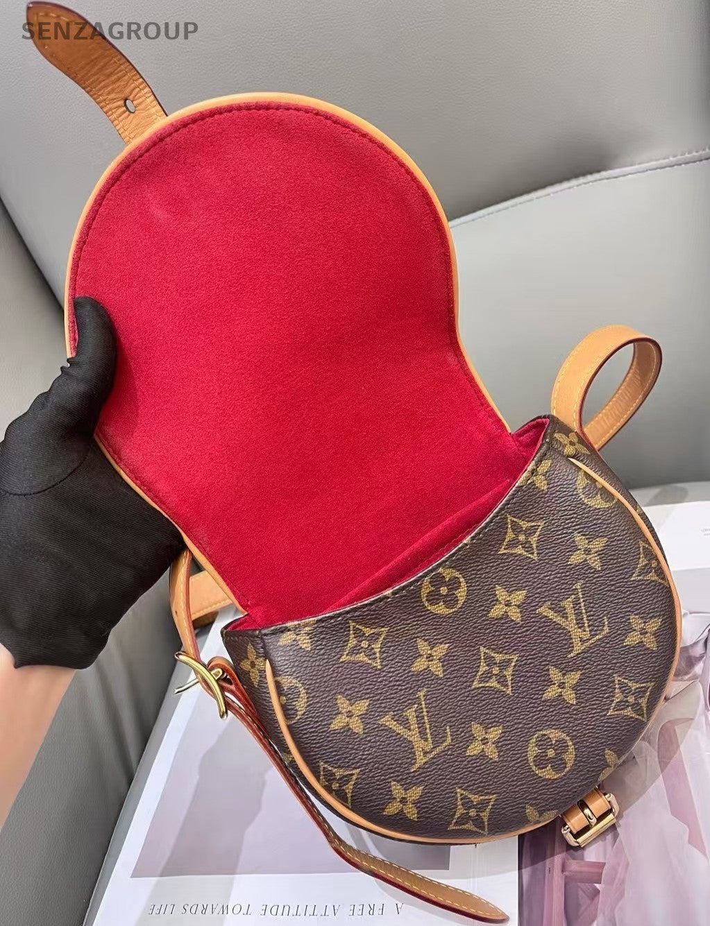Louis Vuitton Tambourine Saddle Monogram Shoulder bag Women Brown Crossbody