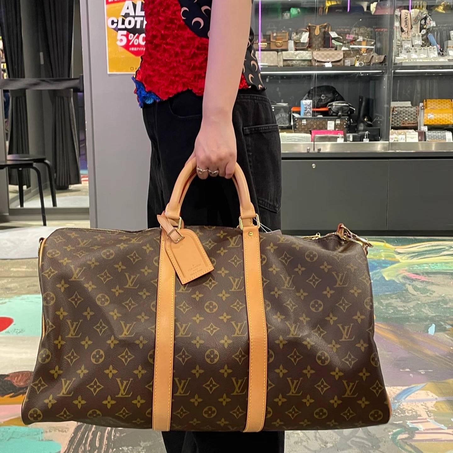 Louis Vuitton Keepall50 Top Handle Shoulder Bag Unisex Adults Monogram
