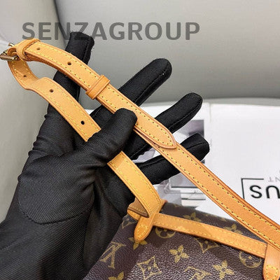 Louis Vuitton Monogram Waist Bag Small Brown Gold Buckle Classic Women