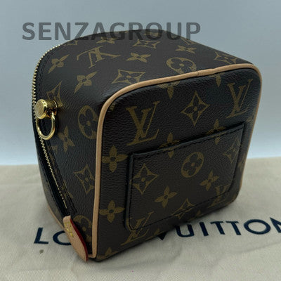 Louis Vuitton Just In Case Monogram Crossbody Bag Brown Gold Clasp Women Classic
