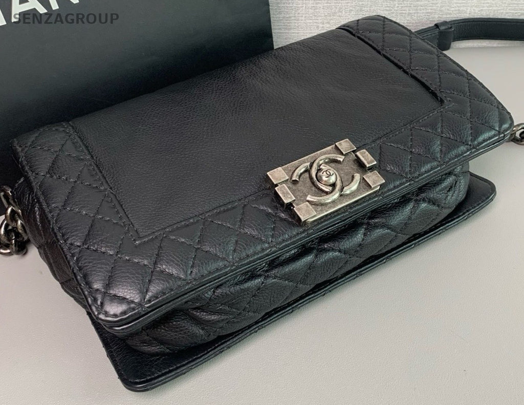 CHANEL Leboy Medium Black Silver Shoulder bag Crossbody Almost Brand NEW