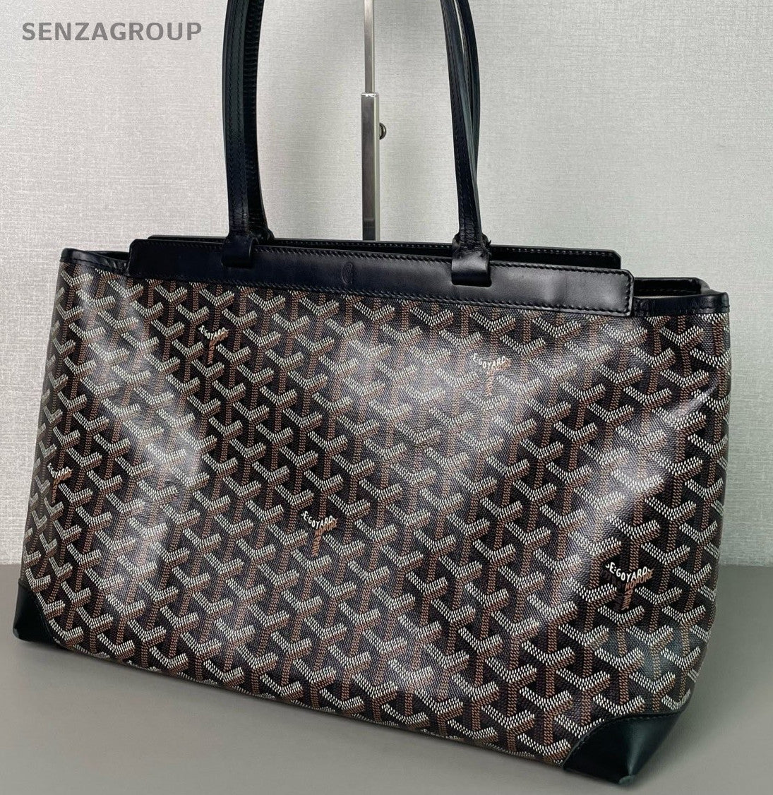 Goyard Bellechasse Tote Shoulder Bag Black Used Women Classic