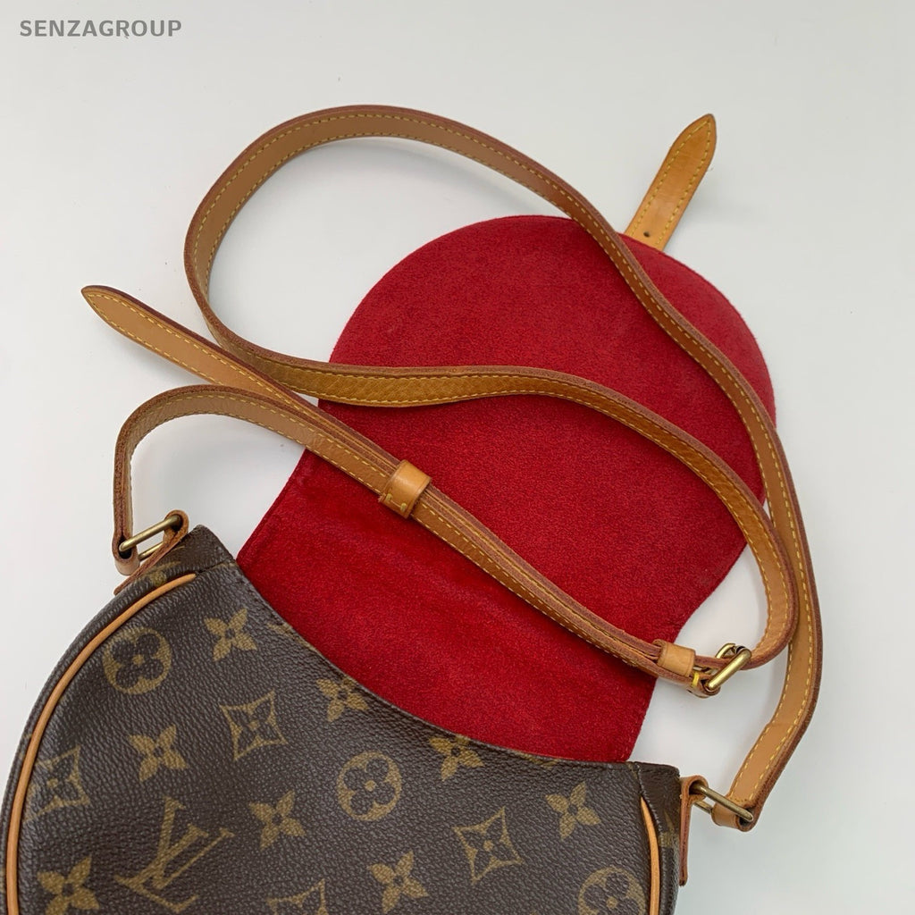 Louis Vuitton Monogram Vintage Red Brown Shoulder Bag Used Women Classic