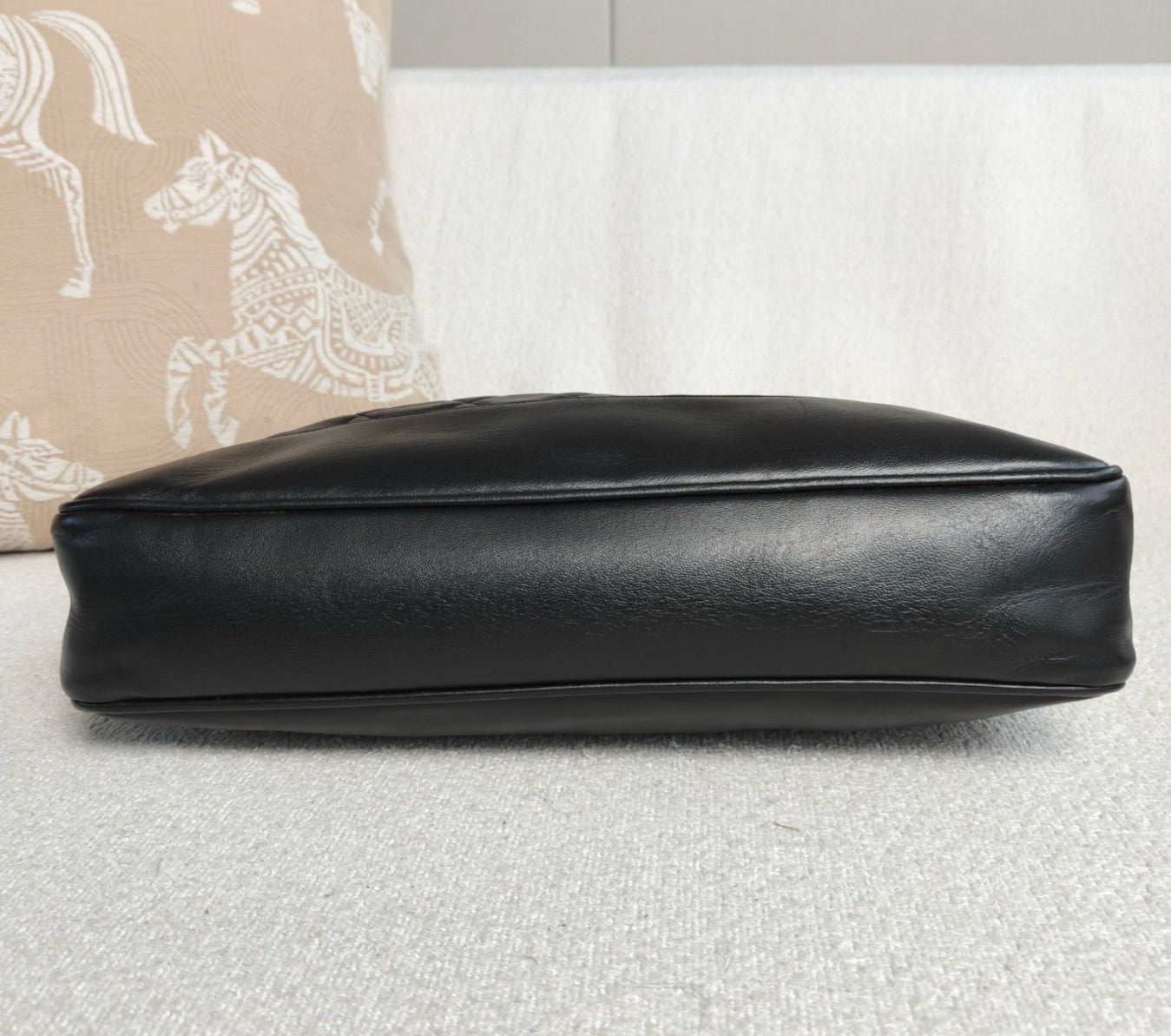 Chanel Diamond Chain Lambskin Black Gold Shoulder Bag Women Classic Vintage