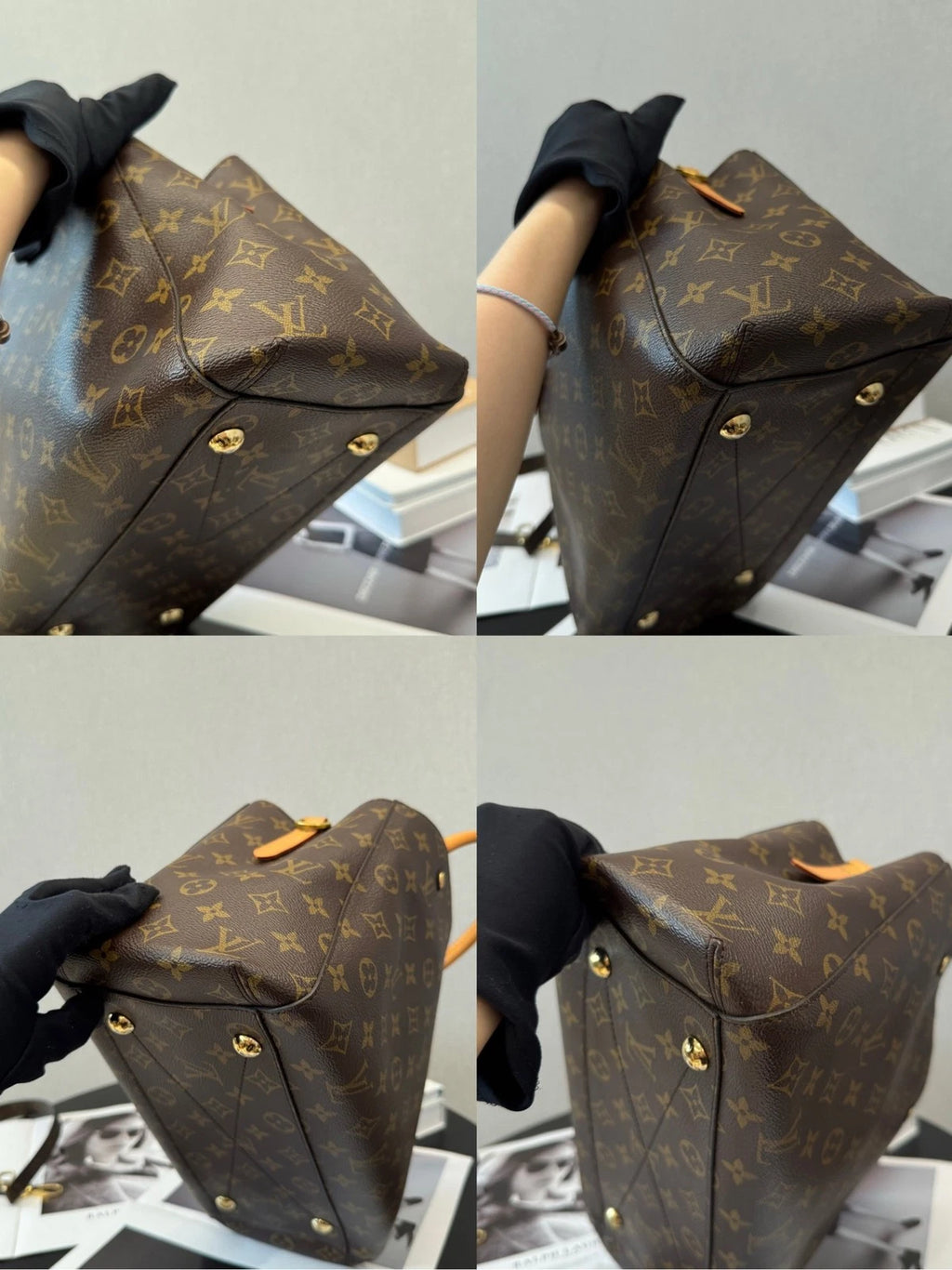 Louis Vuitton Montaigne MM Monogram Canvas Handbag Crossbody Gold Hardware