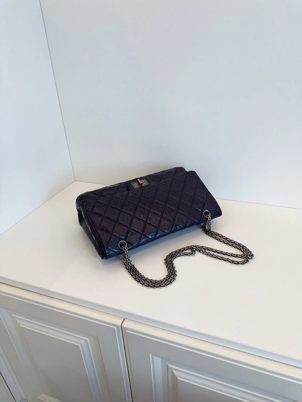 Chanel Classic 2.55 Double Flap Shoulder Bag Crossbody Bag Dark Purple