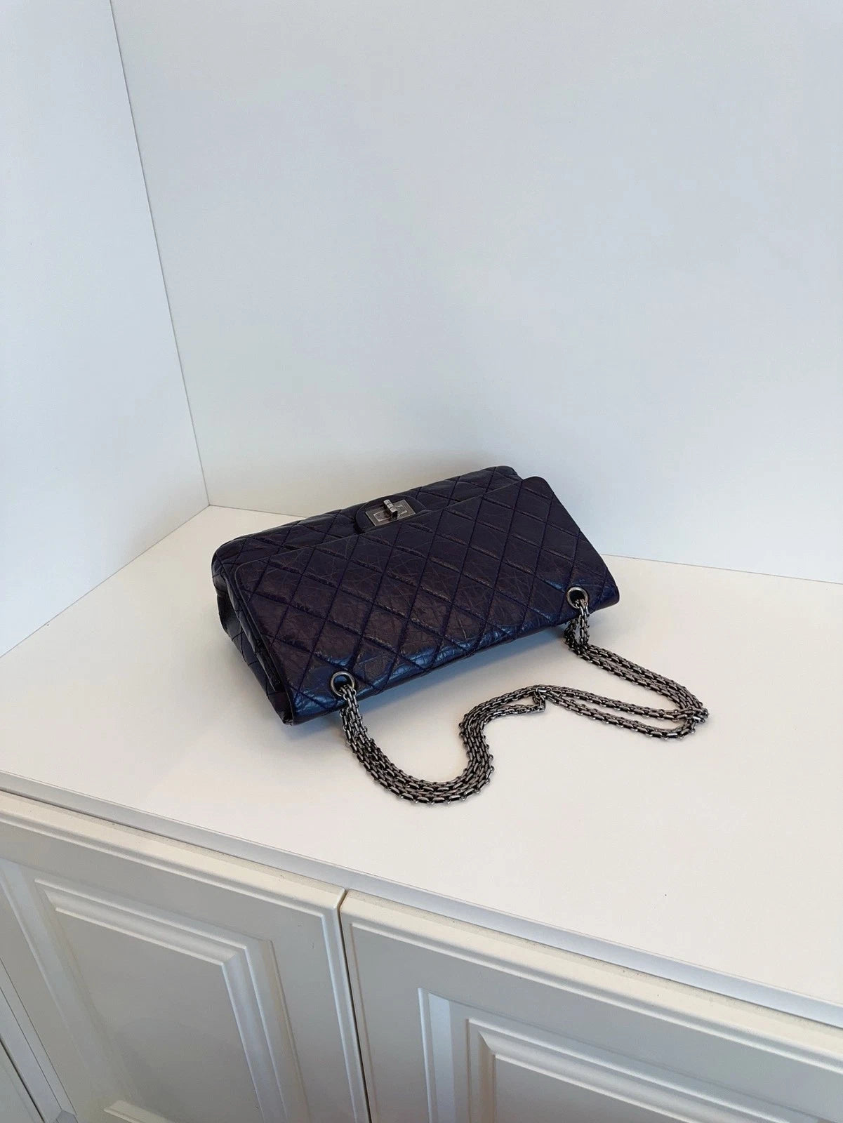 Chanel Classic 2.55 Double Flap Shoulder Bag Crossbody Bag Dark Purple