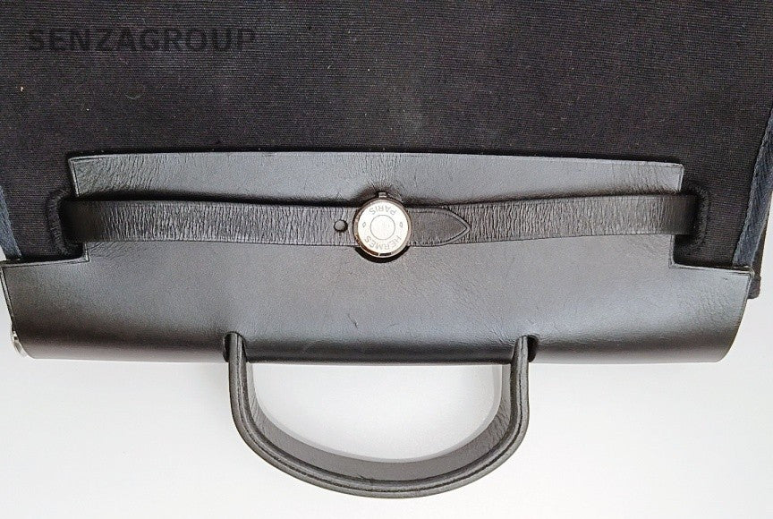 Hermes Herbag Backpack Black Silver Unisex Adults Classic